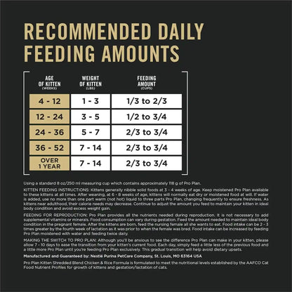 Purina Pro Plan Kitten Dry Food Complete Essentials Shredded Blend Chicken and Rice Formula 6 Pound (Pack of 1)5