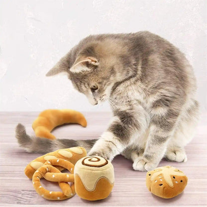 Ciyvolyeen 6 Pack Plush Bread Catnip Toys for Indoor Cats | Interactive Cat Toy, Soft Plush, Organic Catnip, Bite-Resistant, Boredom Relief, Bread Shapes Trigger Natural Predatory Play8