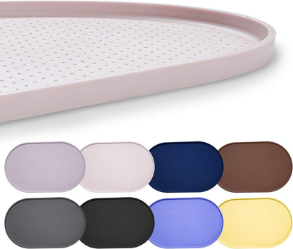 Hubulk 100% Waterproof Silicone Pet Feeding Mat with Raised Edge for Food and Water, Dog Bowl Mats, Cat Bowls Placemat with High Lip Protects Floor for Cats and Dogs (Gray, 19" L X 12" W)8
