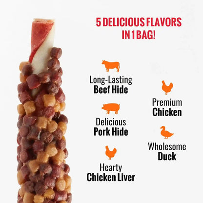 GOOD 'N' FUN Triple Flavor Blasts for All Dogs, 4 Ounces, Treat Your Dog to Long-Lasting Chews Made with Chicken Liver, Chicken & Duck5