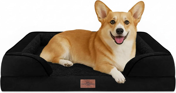 Comfort Expression Orthopedic Dog Bed for Extra Large Dogs with Bolster | Waterproof Dog Couch Bed with Washable Cover & Non-Slip Bottom, Supportive Egg Crate Foam XL Pet Bed, 42X30 Inch61