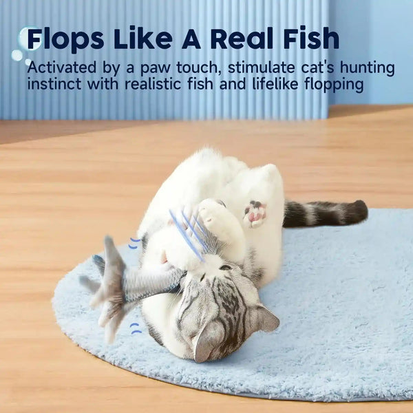Potaroma Cat Toys Flopping Fish with Catnip, Moving Kitten Kicker, Floppy Wiggle Carp for Small Dogs, Interactive Motion Kitty Exercise, 10.5 Inches2