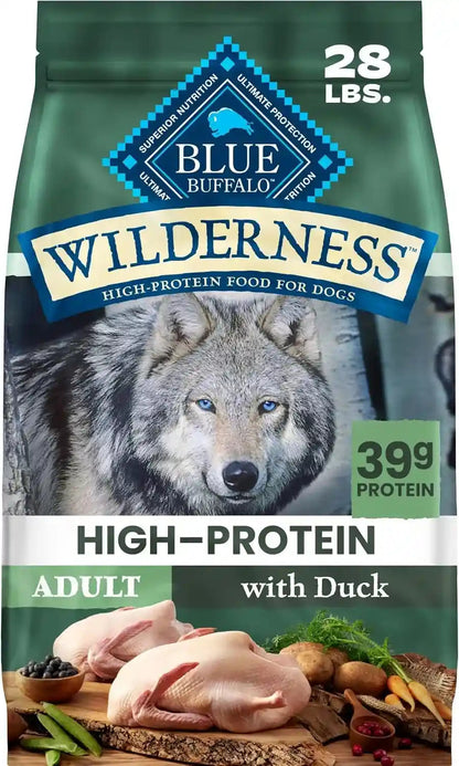 Blue Buffalo Wilderness Chicken Adult Dry Dog Food with Wholesome Grains + Antioxidant-Rich Fruits & Veggies, 39G Protein, Vibrant Energy for an Active Life, Made with Natural Ingredients, 28 Lbs.16