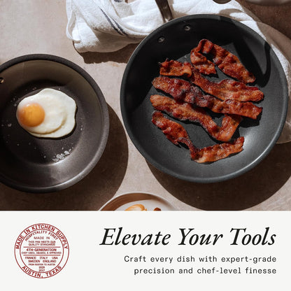 Made in Cookware - Procoat Non Stick 3 Piece Frying Pan Set (Includes 8", 10", 12") - 5 Ply Stainless Clad - Professional Cookware - Crafted in Italy - Induction Compatible - (Graphite)4