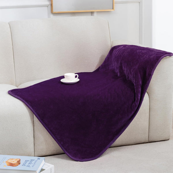 Gogobunny Waterproof Bed Blanket, Reversible Sherpa Fleece Throw Blanket for Dog Puppy Cat, Furniture Cover Protects Bed Couch Sofa from Liquid Pee and Pet Fur (Dark Purple, 50X60 Inches)14