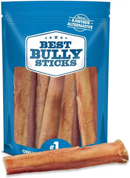 Best Bully Sticks Thick Bully Sticks Dog Chews, 6", 5 Count | 100% Grass-Fed Beef, Single Ingredient Natural Dog Chews, Easily Digestible, Long Lasting, Rawhide-Free, Grain-Free1