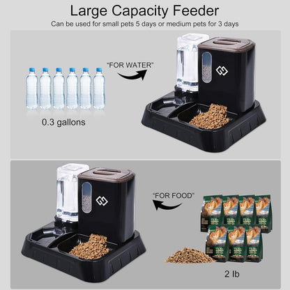 Gravity Cat Feeder & Automatic Water Dispenser – 3-In-1 Cat Feeding Station with Absorbent Feeding Mat, Spill-Proof Automatic Cat Feeder for Indoor Cats, Small Dogs & Multi-Pet Homes4