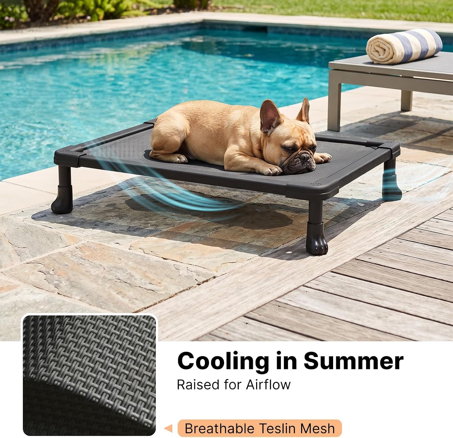 veehoo-elevated-dog-bed-small-chew-proof-dog-bed-pre-assembled-24-x-17-cooling-raised-dog-bed-indestructible-dog-bed-for-crate-non-slip-feet-breathbale-teslin-mesh-indoor-outdoor-use-black
