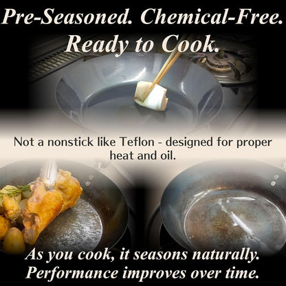Crafted in Japan. Trusted by Chefs. Japanese Carbon Steel Frying Pan, 9.4 Inch – Precision-Formed, Pre-Seasoned & Lightweight, Chef-Designed for High-Heat Control (9.4 Inches)7