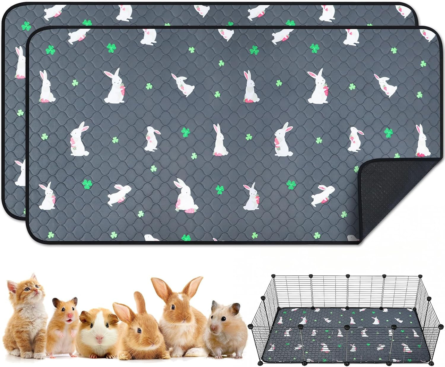 2-pack-guinea-pig-cage-liners-washable-guinea-pig-pee-pads-waterproof-reusable-anti-slip-guinea-pig-bedding-fast-and-super-absorbent-pee-pad-tarp-bottom-for-small-animals-dark-grey-24-x-47