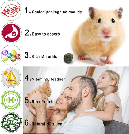 Timothy Hay Cubes, 6Oz Small Pet Feed | 100% Natural Timothy Hay Cubes, Specially for Rabbits, Sulcata Tortoises, Guinea Pigs2