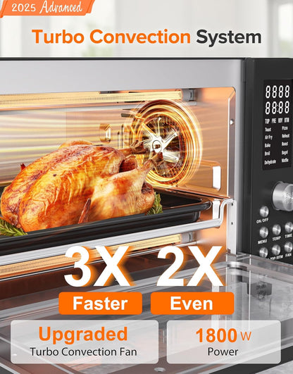 Bravo Pro Smart Air Fryer Toaster Oven Countertop Combo | 10-In-1 Cooking Functions, 1800W, 50-450°F, 21-Qt, Pfas-Free, Upgraded Super Convection, Black2