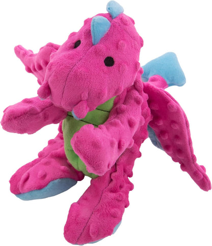 Godog Bubble Plush Dragons Squeaky Dog Toy, Chew Guard Technology - Coral, Large32