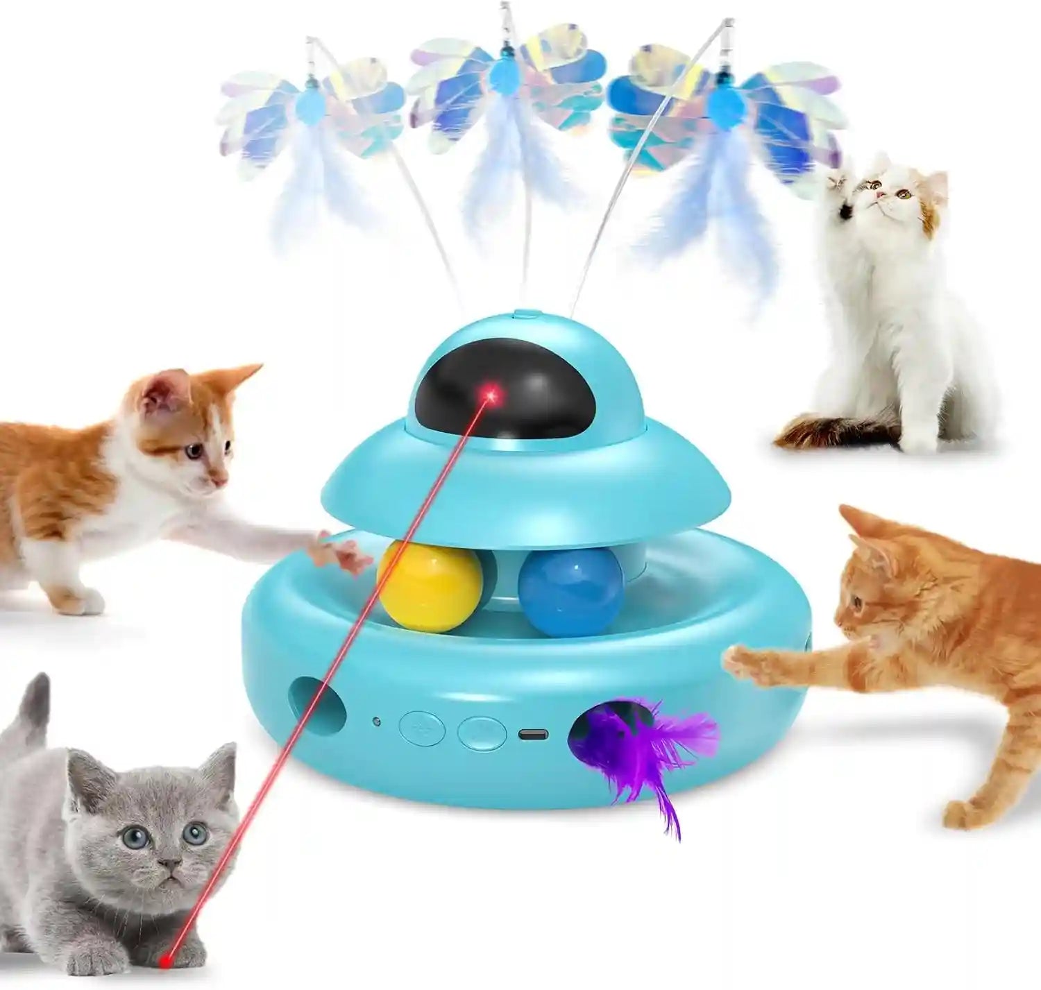 mohaya-cat-toys-4-in-1-interactive-cat-toy-for-indoor-cats-with-laser-fluttering-butterfly-moving-feather-and-track-balls-usb-rechargeable-self-play-kitten-toy-white