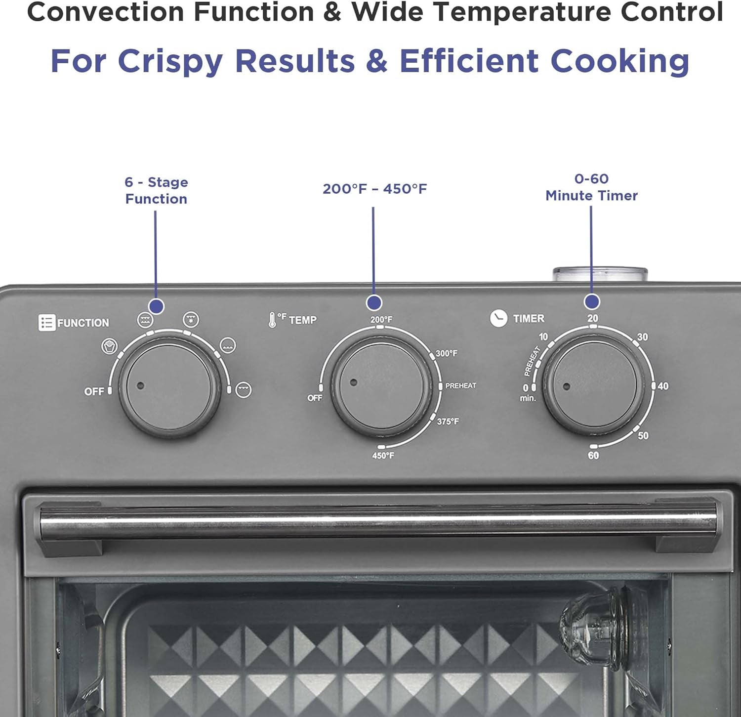 home-16-5-qt-air-fryer-oven-with-steam-infusion-black-convection-countertop-oven-6-cooking-functions-200-450-f-temperature-control-interior-light-fry-basket-baking-tray-included