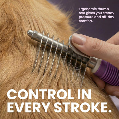 Poodle Dematting Fur Rake Comb Brush for Dogs and Cats - Long 2.5" Steel Safety Blades Metal Comb for Detangling Matted or Knotted Undercoat Hair6