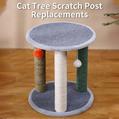 VCEPJH Cat Scratching Post Replacement for Indoor Cats 4Pcs 15.7In Cat Scratch Post Refill Pole Parts Sisal Rope Cat Furniture Protector with M8 Screws for Cat Tree Tower (White)7