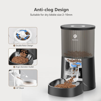 Automatic Cat Feeder: 4L Timed Cats Food Dispenser Programmable | Easy to Set, Dual Power, Precise Portion, Auto Pet Feeder with Desiccant Bag, Detachable Washable for Cats and Small Dog4