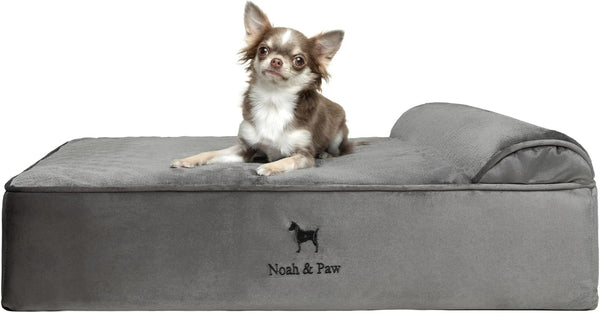 NOAH & PAW Large Dog Bed, 35X25X8.7 Inch, Orthopedic Dog Beds, Eggshell Memory Foam Infused with Cooling Gel, Water Resistant, Machine Washable, Includes Inner Cover (Velvet Collection)9