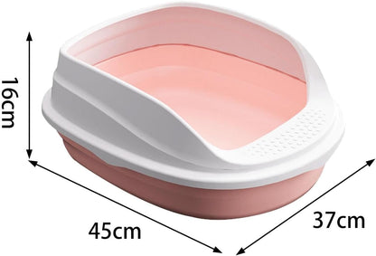 Pet Litter Pan with Scooper, Open Top Litter Box with High Sides, Non-Slip Bottom, Easy to Clean Cat Litter Tray for Indoor Cats- 45Cm6