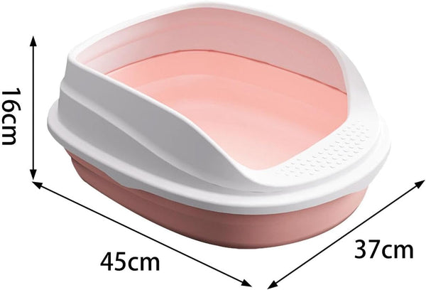Pet Litter Pan with Scooper, Open Top Litter Box with High Sides, Non-Slip Bottom, Easy to Clean Cat Litter Tray for Indoor Cats- 45Cm6