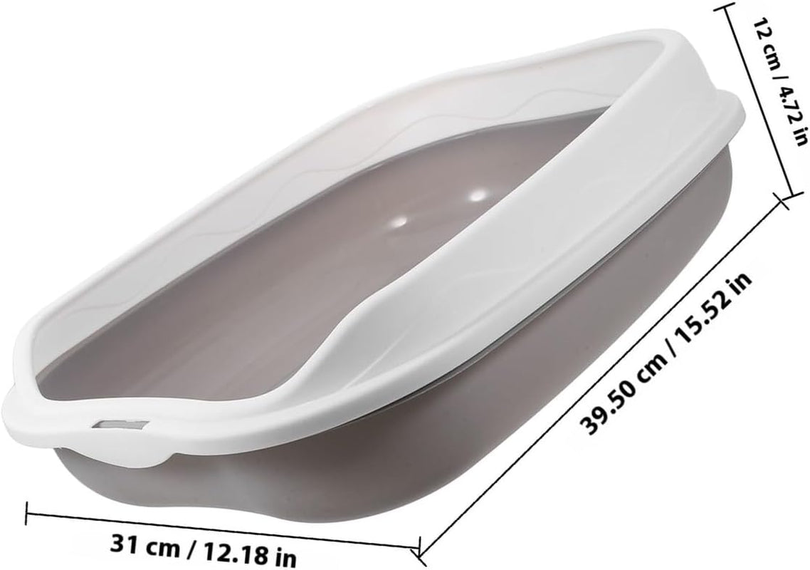 artibetter-semi-enclosed-cat-litter-box-with-scoop-small-gray-kitten-litter-pan-splash-resistant-open-design-pet-toilet-for-cats-and-kittens-suitable-for-indoor-housebreaking