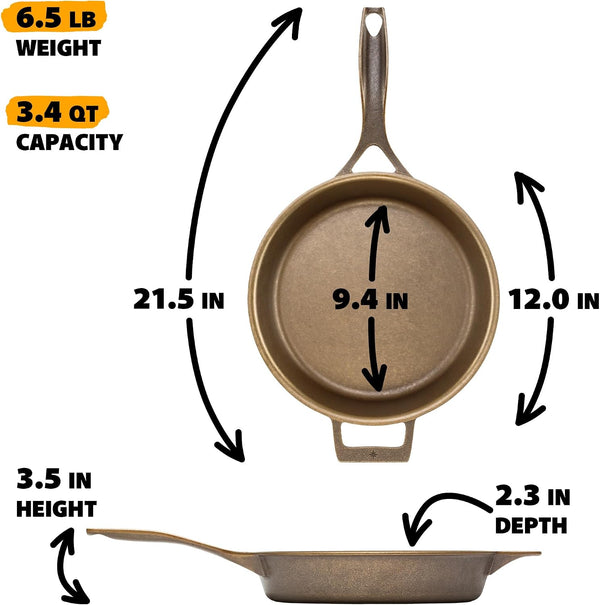 Stargazer 12-Inch Cast Iron Skillet | Made in USA, Seasoned, Premium Frying Pan for Grilling, Searing, Baking & More – Durable Cast Iron with Smooth Cooking Surface5