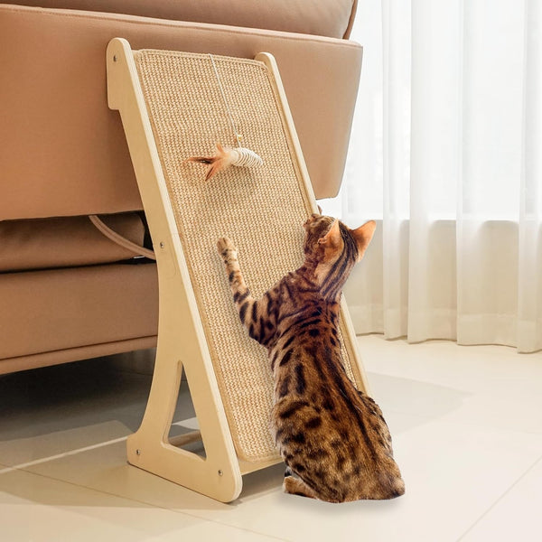 PETKARAY Couch Corner Cat Scratcher, 28.5" Sisal Scratching Post for Cats | Corner Wall Scratch Pad for Furniture Protection, Large Vertical Cat Scratching Post with Plush Base9