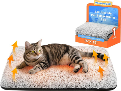 Self Warming Cat Bed, 2.0 Upgraded Thermal Mat for Indoor Cats, 15 X 19 in | Non-Electric Self Heating Cat Pad, Removable Washable Cover, Heat-Reflective Foil, Non-Slip Base for Kittens and Senior Cats1