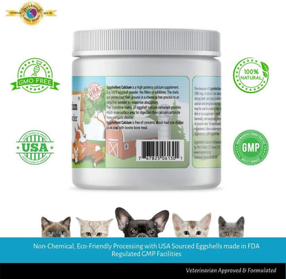 Calcium for Dogs and Cats - Fine Eggshell Powder - Strong Hip & Joint Supplement for Dogs and Cats- Dietary Supplement - No Additives - Pet'S Friend Eggshellent Calcium 16Oz2
