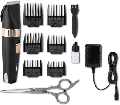 Amazon Basics Dog Clippers Low Noise Rechargeable Cordless Pet Grooming Kit with 6 Comb Sizes for Dogs Cats, Black1