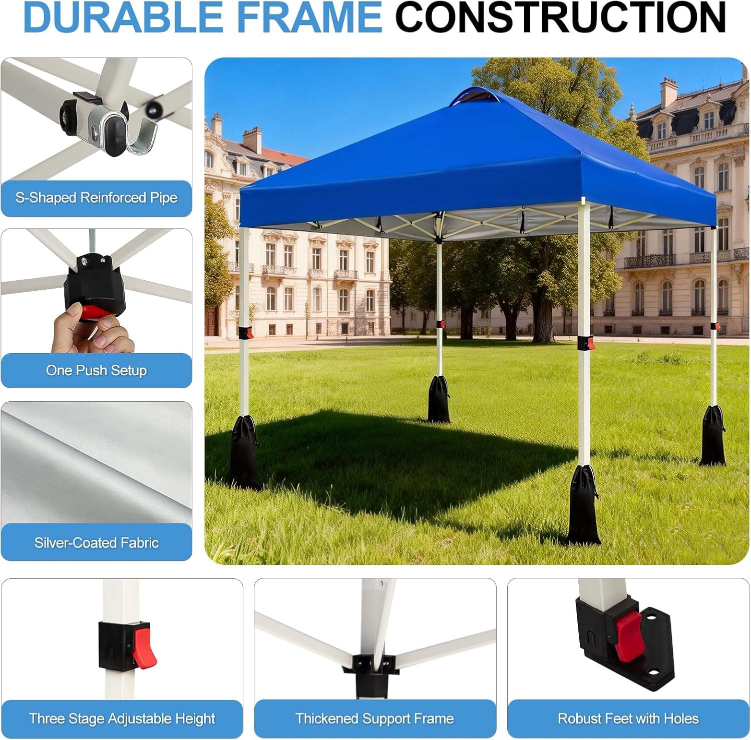 10x10-pop-up-canopy-tent-1-button-push-setup-canopy-tent-adjustable-height-instant-portable-shelter-portable-roller-bag-easy-outdoor-sun-shade-for-events-4-weight-bags-blue