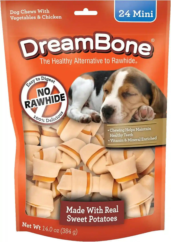 Dreambone Chicken Mini Bone Dog Treats, Daily Rawhide-Free Chew, Digests Safely and Completely, with Real Protein, Chicken and Veggies, 50 Count15