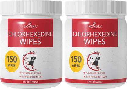 NOVEHA Pet Wipes - Formulated Pet Wipes - for Facial and Finger Folds, Underarms - 3" X 2" Size (150 Counts)14