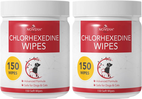 NOVEHA Pet Wipes - Formulated Pet Wipes - for Facial and Finger Folds, Underarms - 3" X 2" Size (150 Counts)14