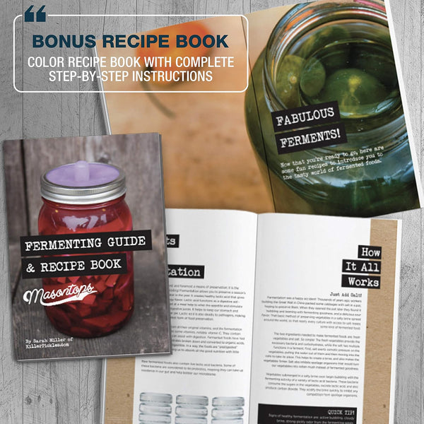 Complete Mason Jar Fermentation Kit - Pickle Kit, Sauerkraut Making Kit Kimchi Container - Fermentation Airlock Lids Wide Mouth Mason Jars5