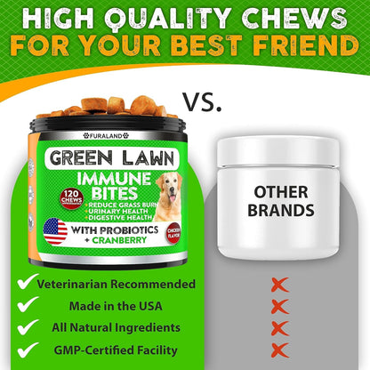 FURALAND Grass Burn Spot Chews for Dogs - Dog Pee Lawn Spot Saver Caused by Dog Urine - Grass Treatment Rocks - Dl-Methionine + Digestive Enzymes - Dog Urine Neutralizer for Lawn - Soft Treats4