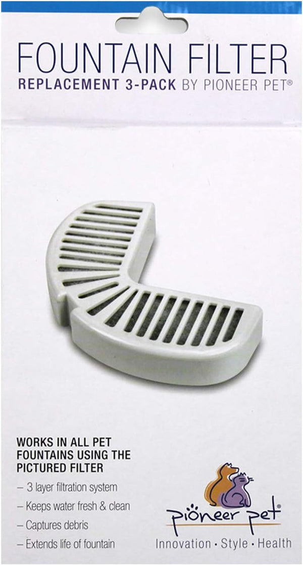 Pioneer Pet Replacement Filters for Ceramic & Stainless Steel Fountains, Raindrop Filters (3 Filters),White1