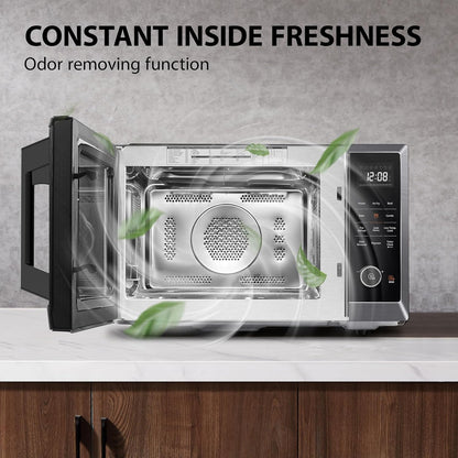 Air Fryer Combo Microwave, 1.0 Cu.Ft, Black Stainless Steel | 8 in 1 with Convection & Broil, Pro Defrost, 12.4" Turntable7