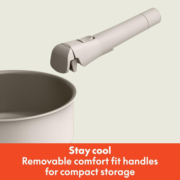 8 Piece Removable Handle Evergood™ Non-Toxic Cookware Set, Oatmilk4