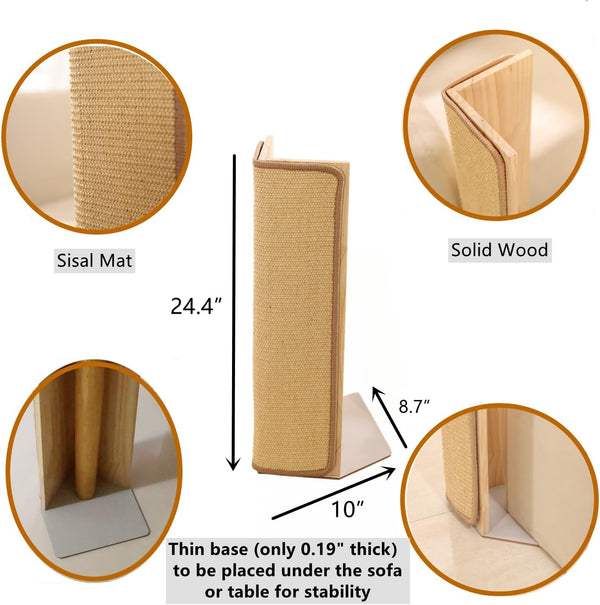 SHENGOCASE 2-Pack 24.5" Tall Sofa Couch Corner Cat Sisal Scratcher, Scratching Post,Scratch Post, Couch Protector, Replaceable Scratch Pad Mat5