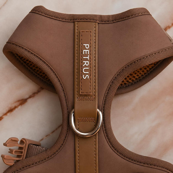 Premium No-Pull Dog Harness Soft Neoprene & Breathable Mesh Vest with Front & Back Clip D-Rings Adjustable Lightweight Walking Harness for Puppies, Small & Medium Dogs (Bronze Brown Gold, M)3