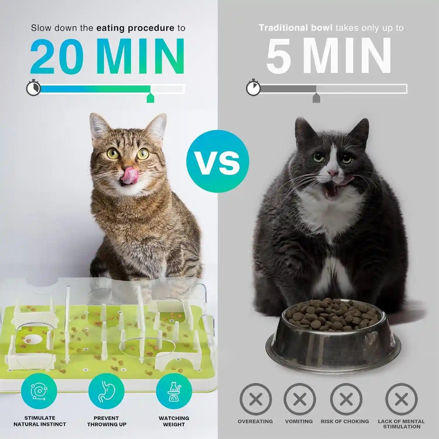 all-for-paws-interactive-cat-puzzle-feeder-slow-feed-toy-mental-stimulation-treat-dispenser-maze-for-indoor-cats-enrichment-cat-food-toy