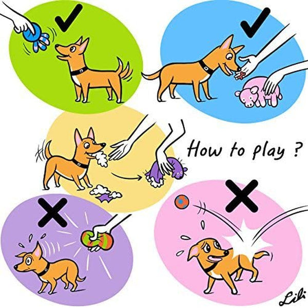 CHIWAVA 3PCS 2.7'' Squeak Latex Dog Toy Football Chew Fetch Throw Ball for Medium Dogs Interactive Play6