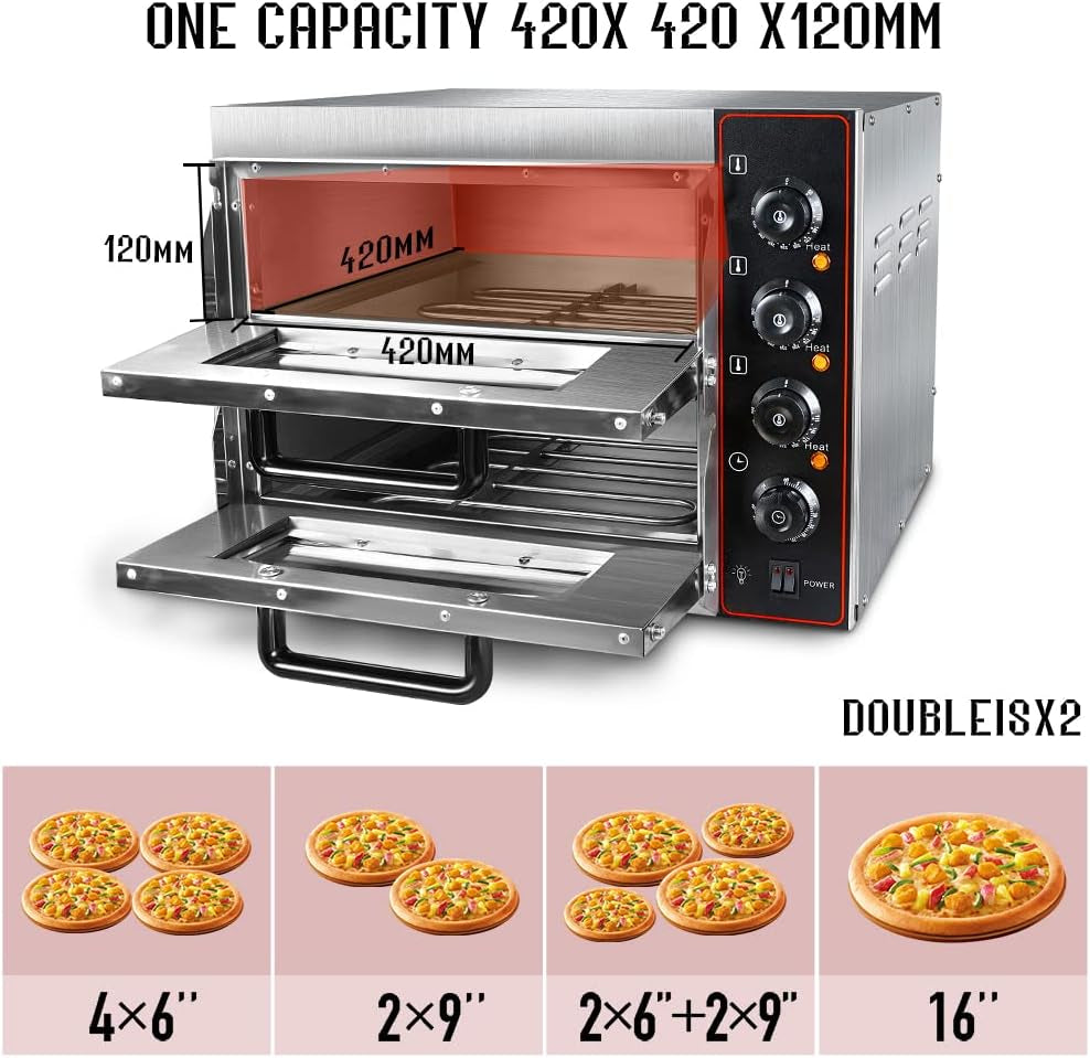 commercial-pizza-oven-16-inch-double-deck-electric-40l-3000w-110v-electric-oven-multipurpose-toaster-bake-broile-40l-capacity-stainless-steel-for-restaurant-home