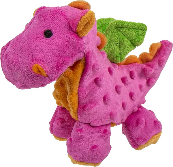 Godog Bubble Plush Dragons Squeaky Dog Toy, Chew Guard Technology - Coral, Large20