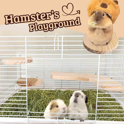 Chinchilla Cage Accessories Hamster Accessories, Chinchilla Toys Wood Platform Dwarf Hamster Cage Board, Chinchilla Cage Sturdy Standing and Jumping Wooden Board for Parrot Cage Rat Cage (Board)5
