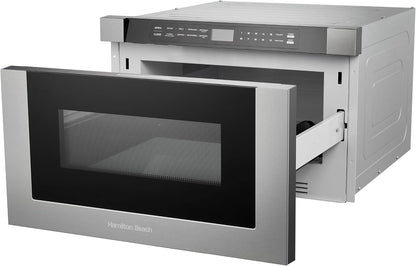 23.5 Inch Built-In Drawer Microwave Oven, 1.1 Cu. Ft., Touchscreen Control, Stainless Steel, Flat-Bed Design, Electric Drawer Open5