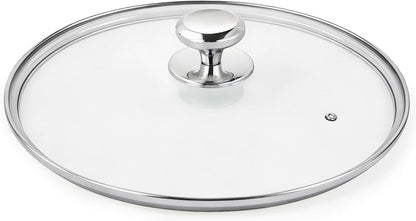 13 in Glass Lid for Frying Pan, Tempered Replacement Cover Compatible with All 13 Inches Cookware for Skillets, round Cast Iron, Cast Aluminium, Stainless Steel Pans &Pots1