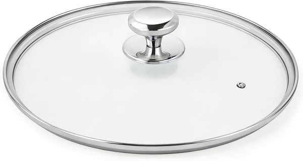 13 in Glass Lid for Frying Pan, Tempered Replacement Cover Compatible with All 13 Inches Cookware for Skillets, round Cast Iron, Cast Aluminium, Stainless Steel Pans &Pots1